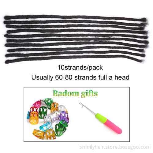Shmily Drop Shipping Natural Afro kinky 100% Human Hair Dreadlock Extension Permanent Loc Extension Human Hair Crochet Dreadlock